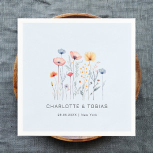 Verse Wildflower   Lichtblauwe bruiloft Servet