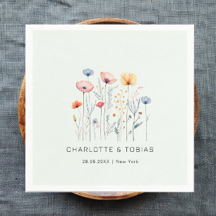 Verse Wildflower Lichtgroene bruiloft Servet