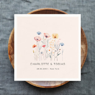 Verse Wildflower  Lichtroze bruiloft Servet