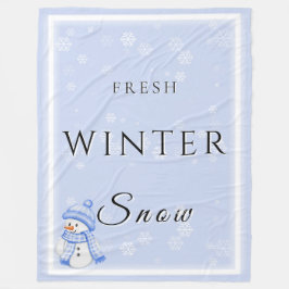 Verse Winter Sneeuw met Sneeuwman en Sneeuw Fleece Deken