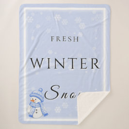 Verse Winter Sneeuw met Sneeuwman en Sneeuw Sherpa Deken
