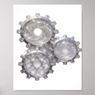 Verse Zilver TANDSCHAKELS VAN HET UNIVERSUM Poster