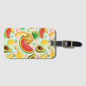 Verse zomer fruit patroon bagagelabel (Voorkant (horizontaal))