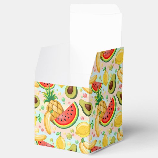 Verse zomer fruit patroon bedankdoosjes (Geopend)