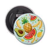 Verse zomer fruit patroon button flesopener (Voorkant)