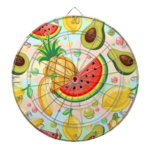 Verse zomer fruit patroon dartbord (Voorkant)