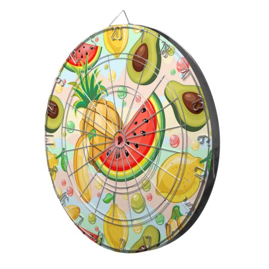 Verse zomer fruit patroon dartbord (Voorkant Rechts)