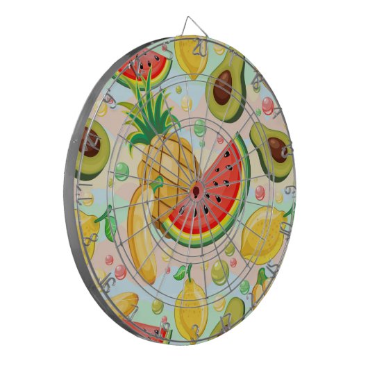Verse zomer fruit patroon dartbord (Voorkant Links)
