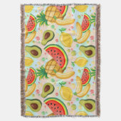 Verse zomer fruit patroon deken (Voorkant Verticaal)