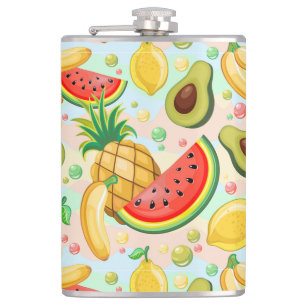 Verse zomer fruit patroon heupfles