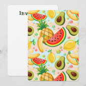 Verse zomer fruit patroon kaart (Voorkant / Achterkant)
