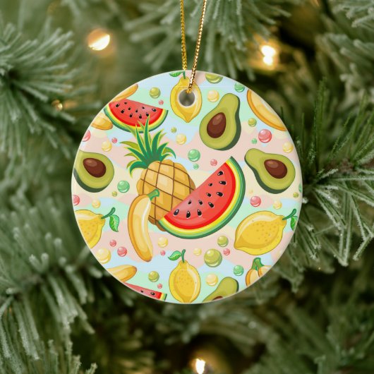 Verse zomer fruit patroon keramisch ornament (Boom)