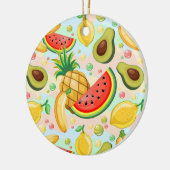 Verse zomer fruit patroon keramisch ornament (Links)