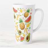 Verse zomer fruit patroon latte mok (Rechts)