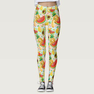 Verse zomer fruit patroon leggings
