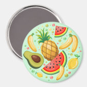 Verse zomer fruit patroon magneet (Voorkant / Achterkant)