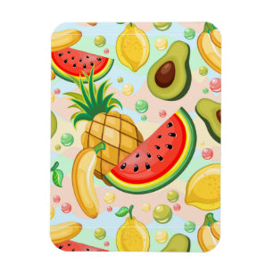 Verse zomer fruit patroon magneet