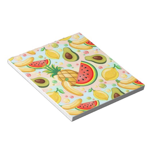 Verse zomer fruit patroon notitieblok (Schuin)