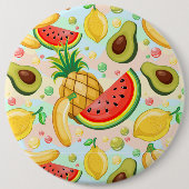 Verse zomer fruit patroon ronde button 6,0 cm (Voorkant)