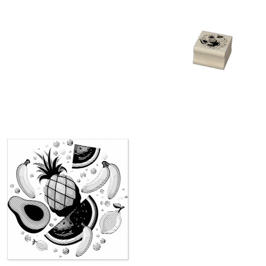Verse zomer fruit patroon 	rubberstempel (Gestempeld)