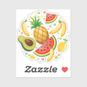 Verse zomer fruit patroon sticker