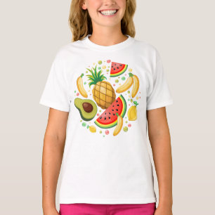 Verse zomer fruit patroon t-shirt