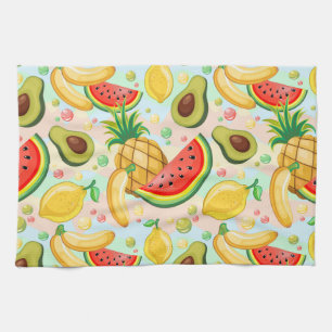Verse zomer fruit patroon theedoek