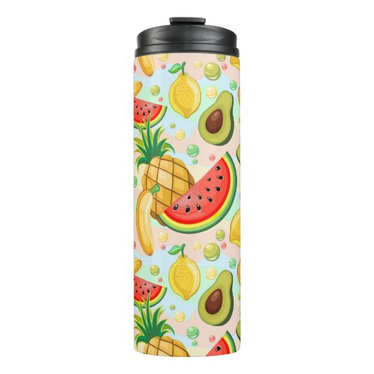 Verse zomer fruit patroon thermosbeker (Voorkant)