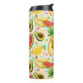 Verse zomer fruit patroon thermosbeker (Gedraaid links)