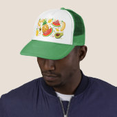 Verse zomer fruit patroon trucker pet (In situ)