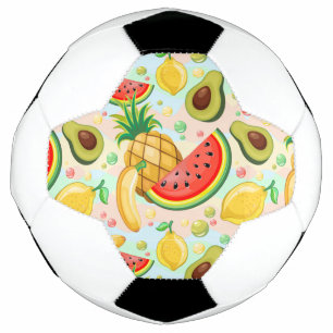Verse zomer fruit patroon voetbal