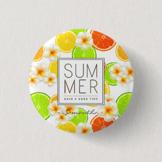 Verse zomervruchten en exotische plakkers ronde button 3,2 cm