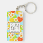 Verse zomervruchten en exotische plakkers sleutelhanger (achterkant)