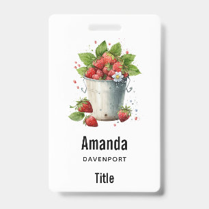 VersePicked Aardbeien in een Emmer Badge