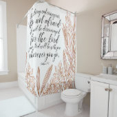 Verset Bible Beige Floral Douche Rideau (En situation)