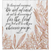 Verset Bible Beige Floral Douche Rideau (Devant)