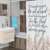 Verset Bible Beige Floral Douche Rideau