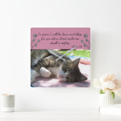 Verset Bible Chat Sleepy Horloge murale (Maison)