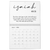 Verset Bible Deux Page Moyen Calendrier Blanc (Mar 2026)