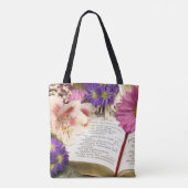 Verset Bible Floral Sac fourre-tout d'impression (Dos)