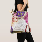 Verset Bible Floral Sac fourre-tout d'impression (De près)
