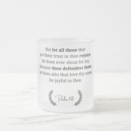 Verset Bible Frosted Glass Mug | Psaume 5:11 (Centre)