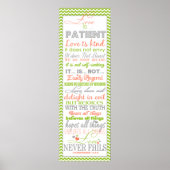 Verset biblique "L'amour est" 1Corinthians Poster (Devant)