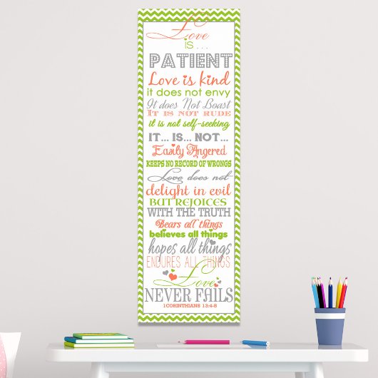 Verset biblique "L'amour est" 1Corinthians Poster