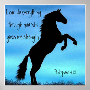 verset biblique Philippiens 4:13 cheval poster