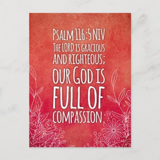 Verset biblique Psaume 116:5 Carte postale (Devant)