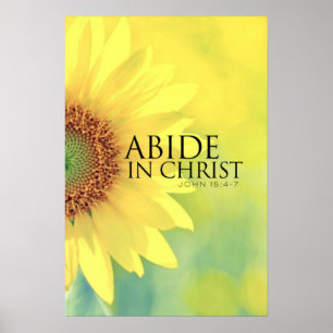 verset de la Bible Fleur Jaune Jean 15:4-7 Poster