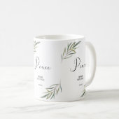 verset de la Bible John Écriture feuille Café Mug (Devant droit)