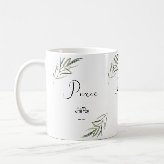 verset de la Bible John Écriture feuille Café Mug (Gauche)