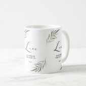 verset de la Bible John Écriture feuille Café Mug (Devant droit)